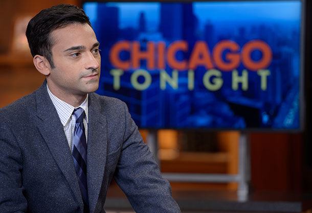 Photo of a news anchor on "Chicago Tonight"